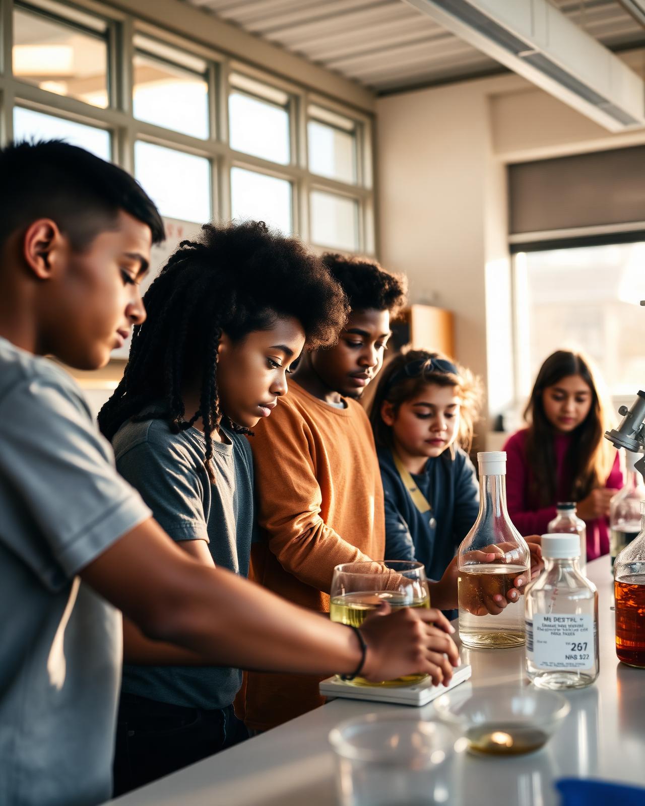 Howard Lane students engaged in a science classroom