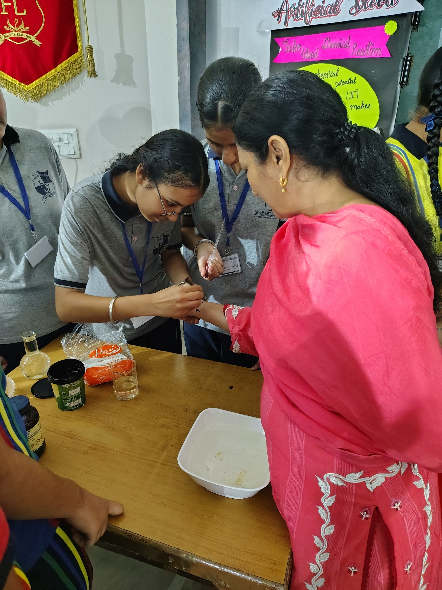Senior students in the chemistry lab